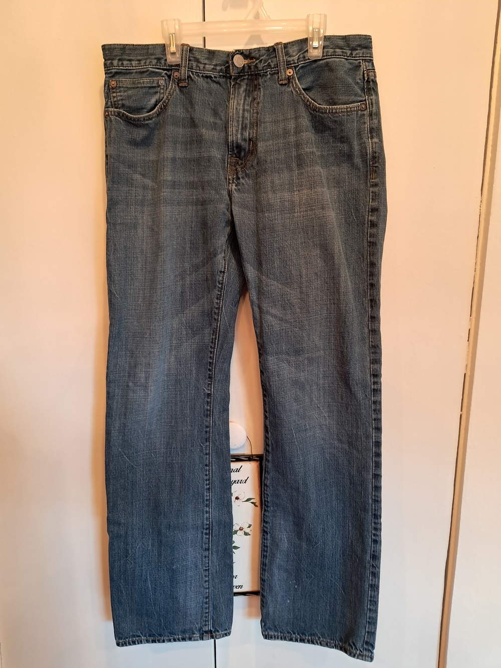 American Eagle Outfitters Men's Straight Leg Jeans - Medium Blue Wash